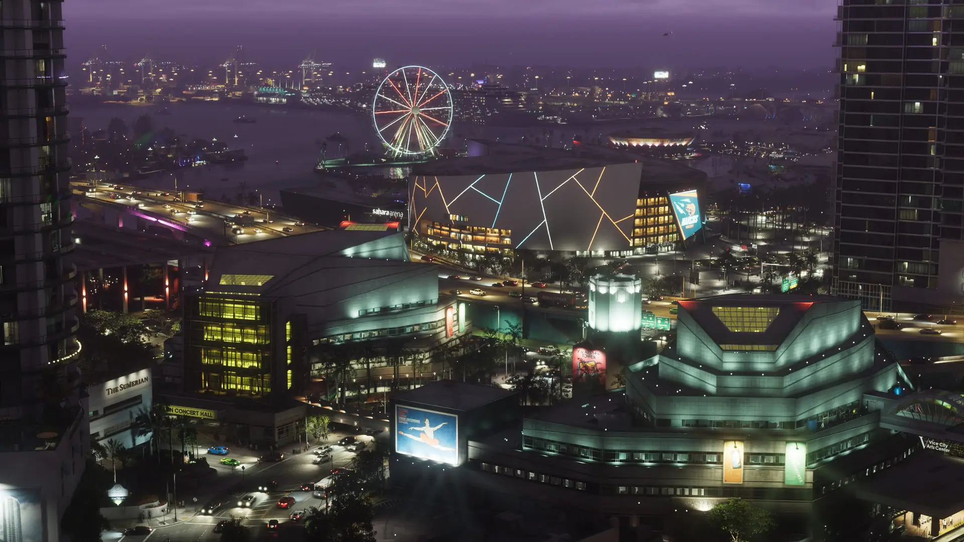 Vice City at night in Grand Theft Auto VI