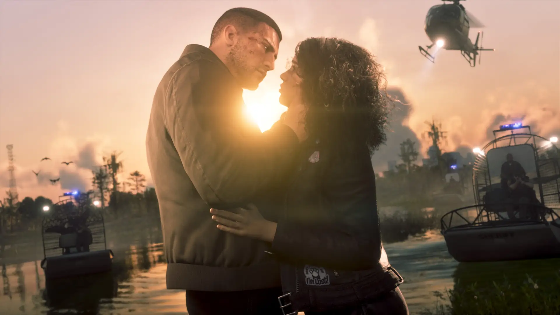 Jason and Lucia at sunset in Grand Theft Auto VI